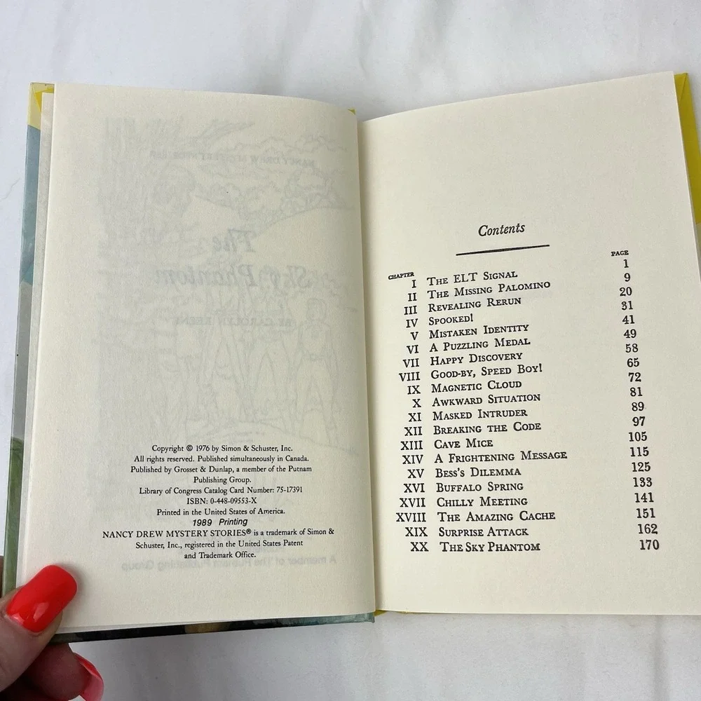 Nancy Drew # 53 The Sky Phantom Carolyn Keene Vintage Hardcover‎ 1989 Printing